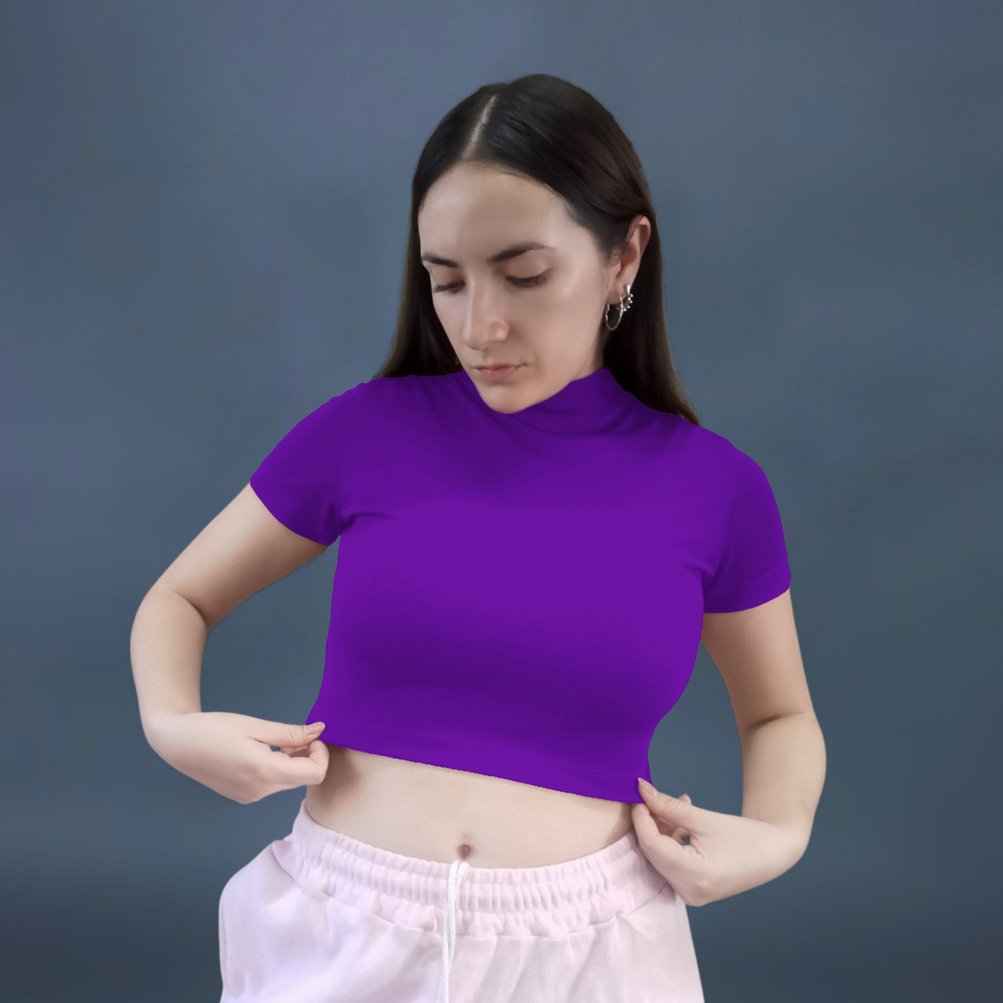BLUSA CROP TOP MORADA