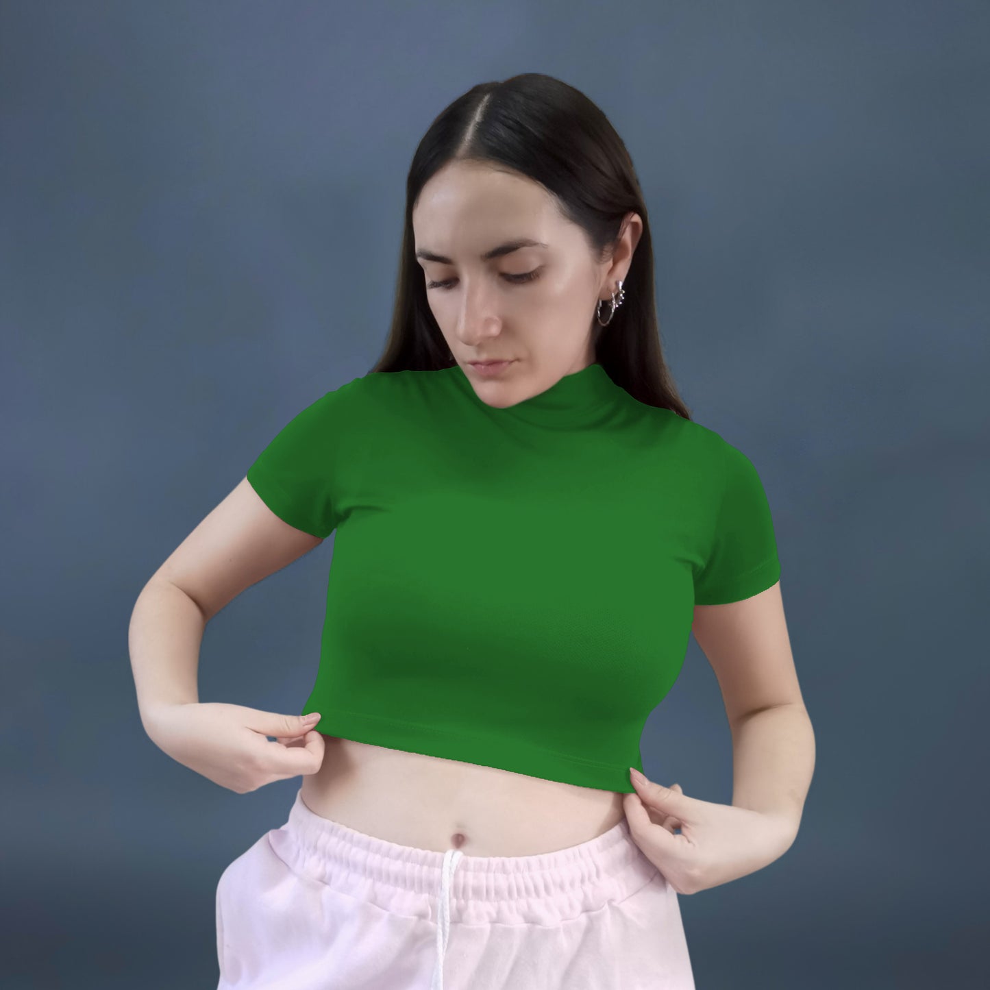 PLAYERA CROP TOP VERDE