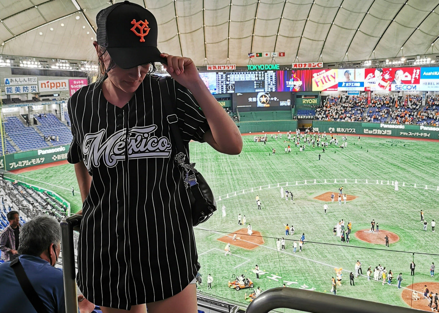 jersey beisbol rayado negro dama
