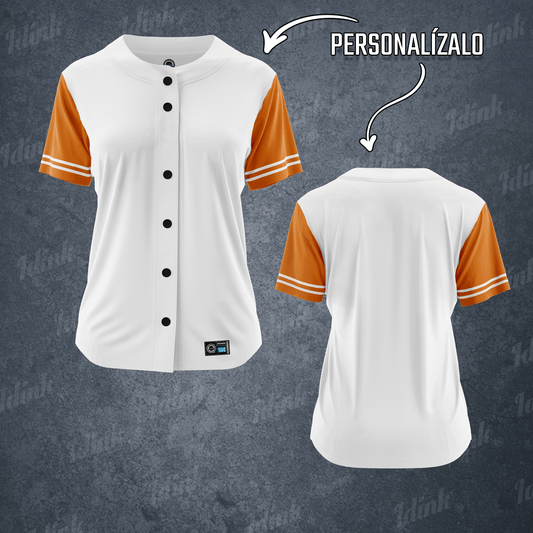 camisola jersey beisbol para mujer blanco personalizable
