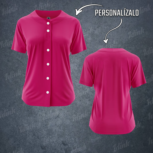 JERSEY BEISBOL DAMA ROSA PERSONALIZABLE