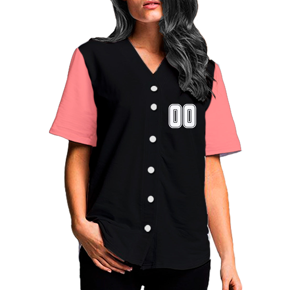 jersey beisbol dama negro rosa