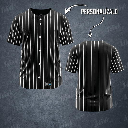 jersey beisbol rayado negro hombre