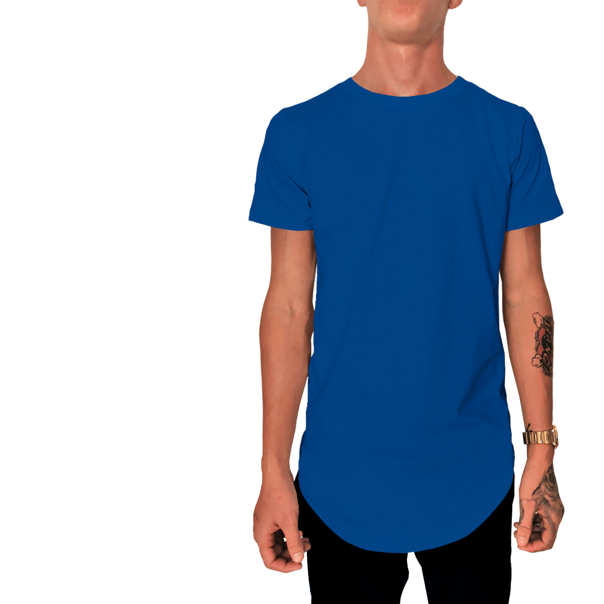 playera long fit azul rey