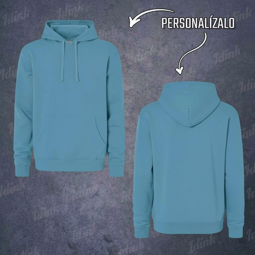 SUDADERA HOODIE AZUL CON GORRO
