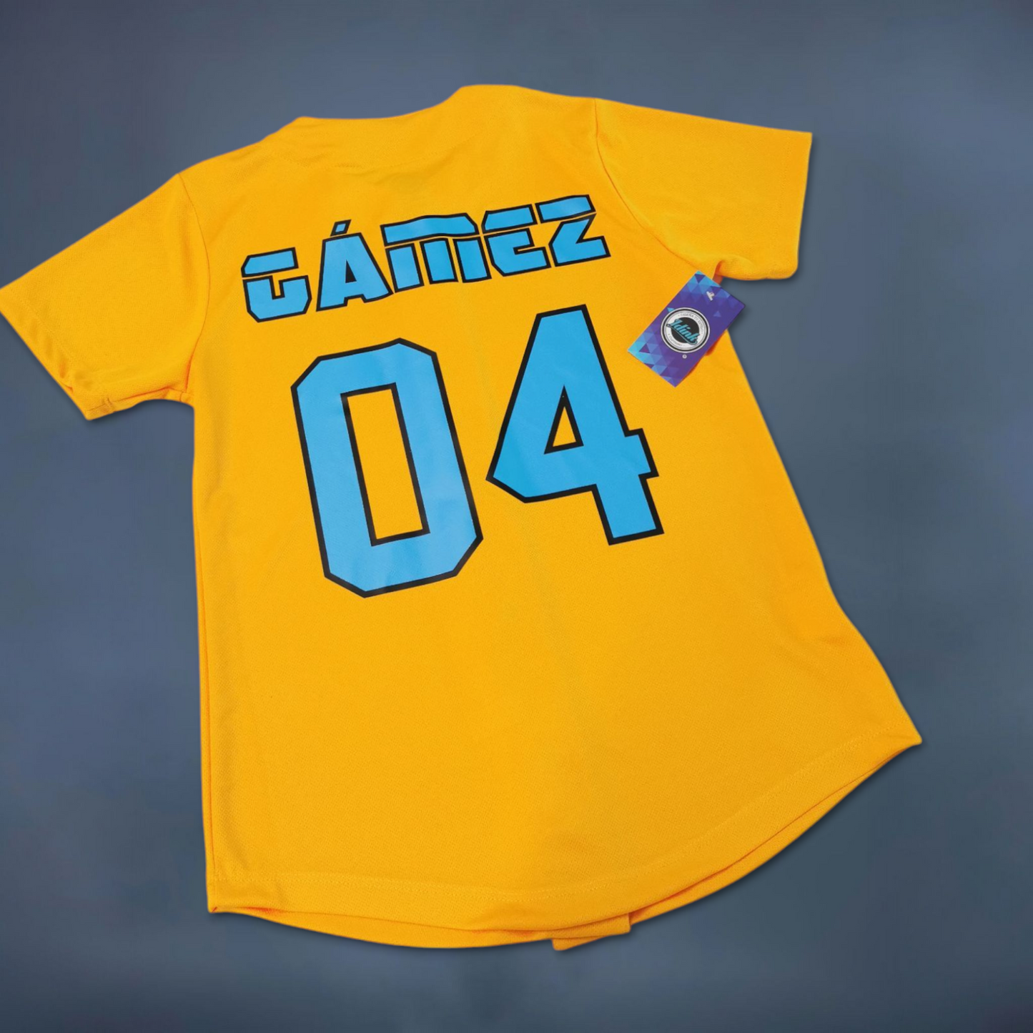 Jersey beisbol amarillo personalizable