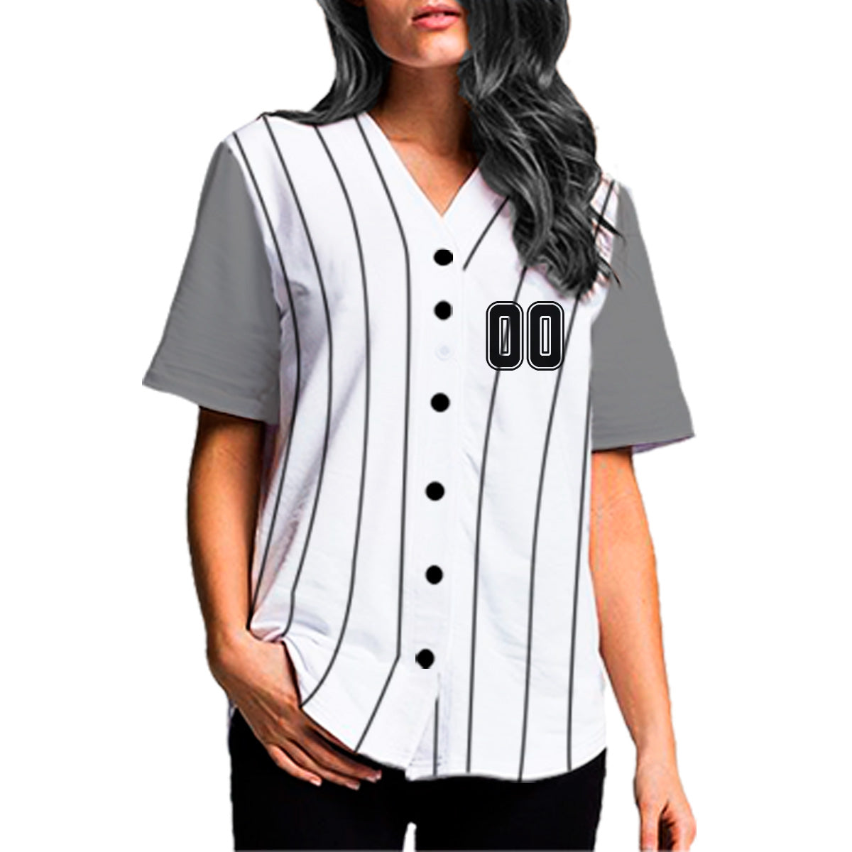 jersey camisola rayas blanco y gris