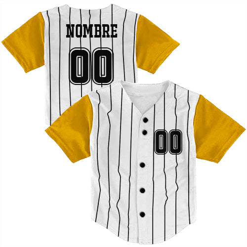 jersey rayas niño kid blanco amarillo personalizado en guadalajara