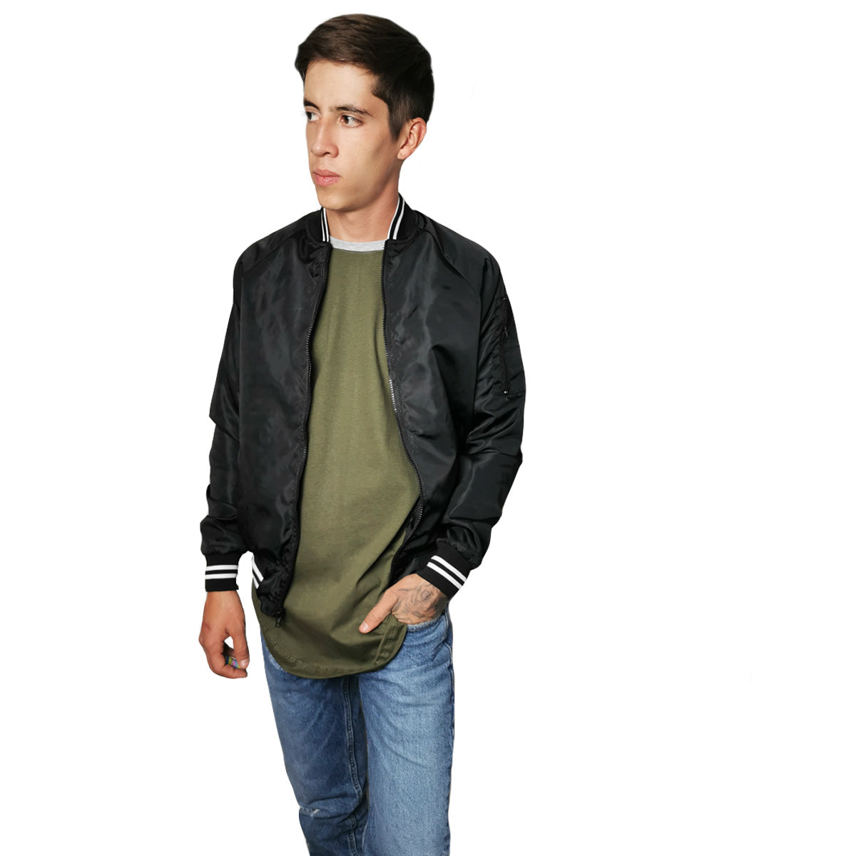 chamarra negra hombre bomber jacket mexico