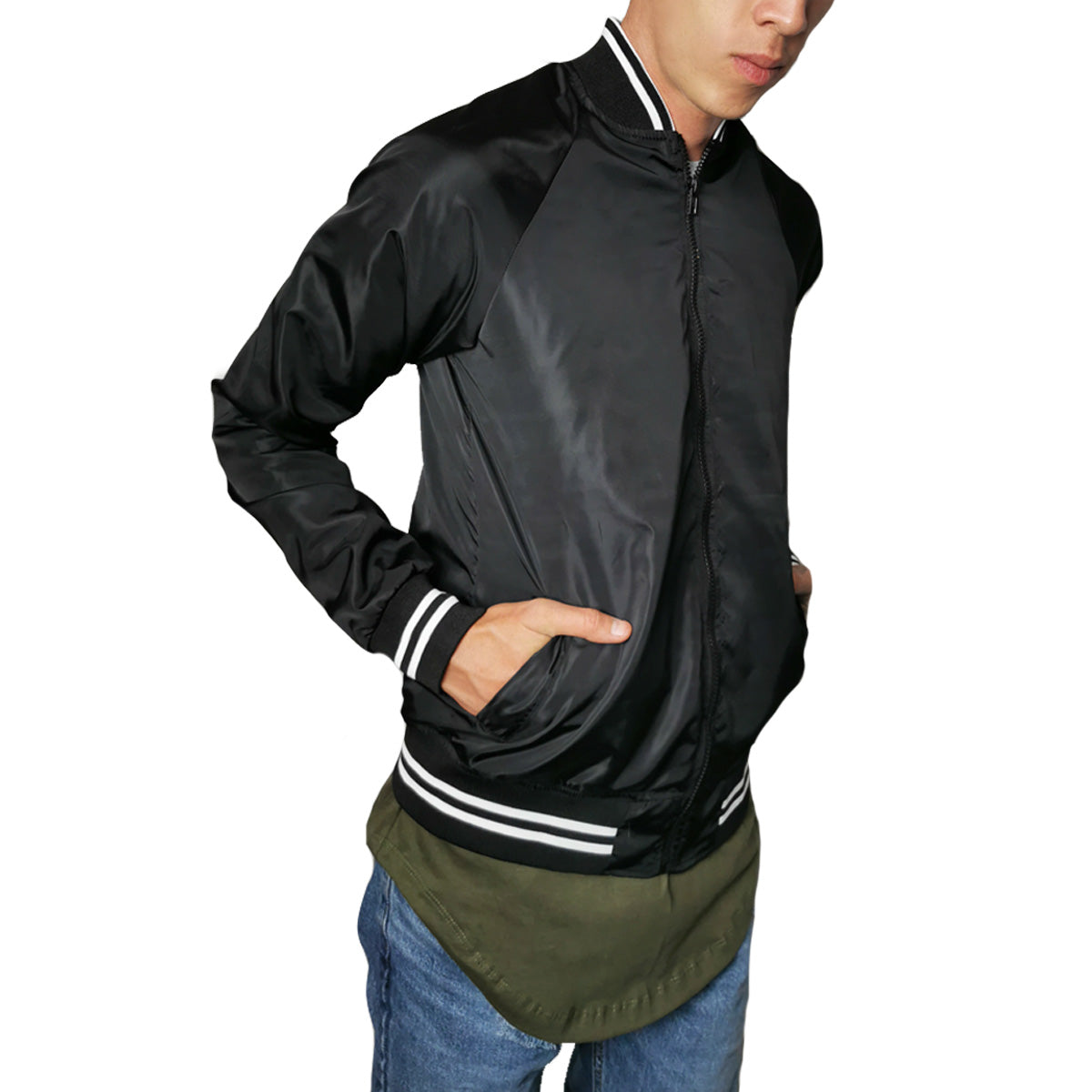 chamarra negra hombre bomber jacket mexico
