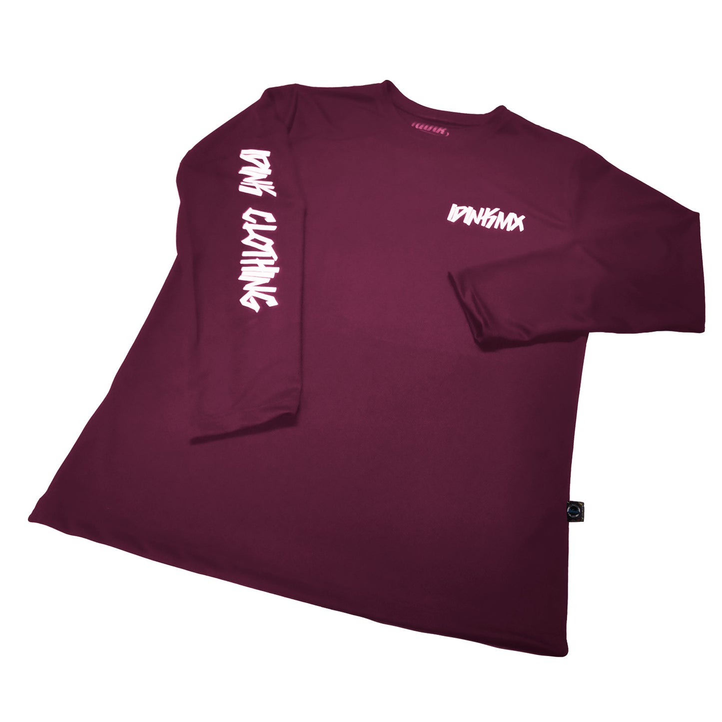 playera deportiva manga larga gdl tinta vino
