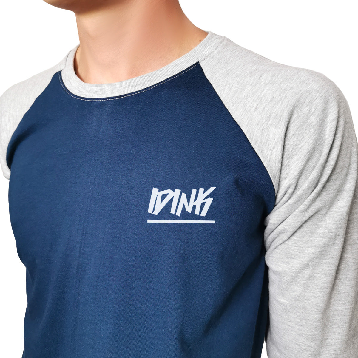 Playera Raglan Long Fit Marino Gris Idink