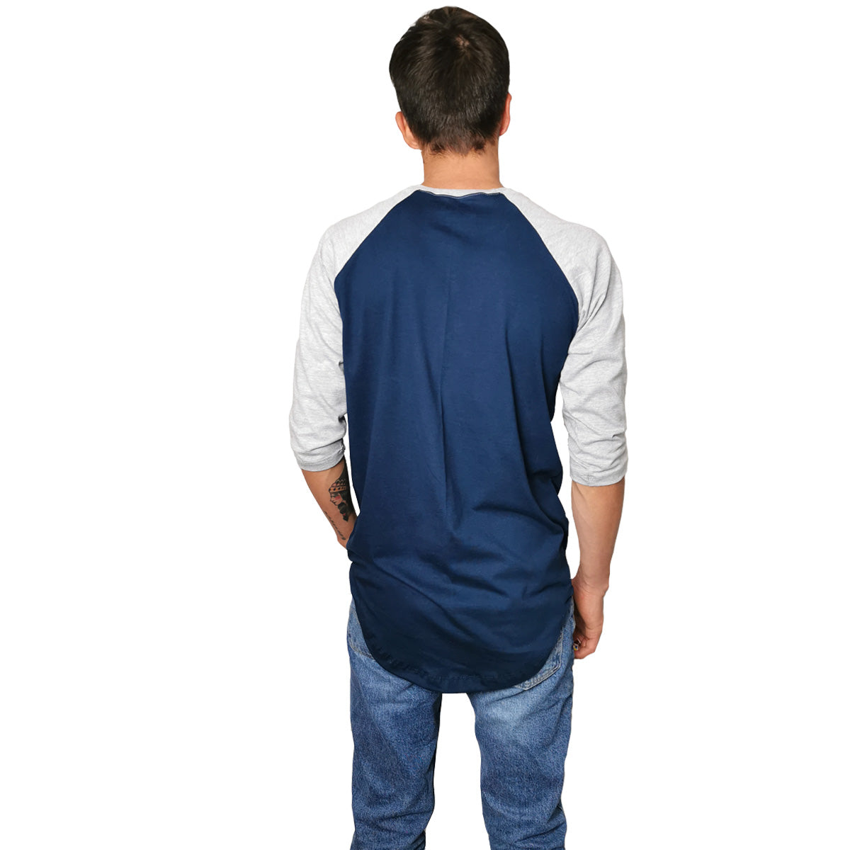 Playera Raglan Long Fit Marino Gris Idink