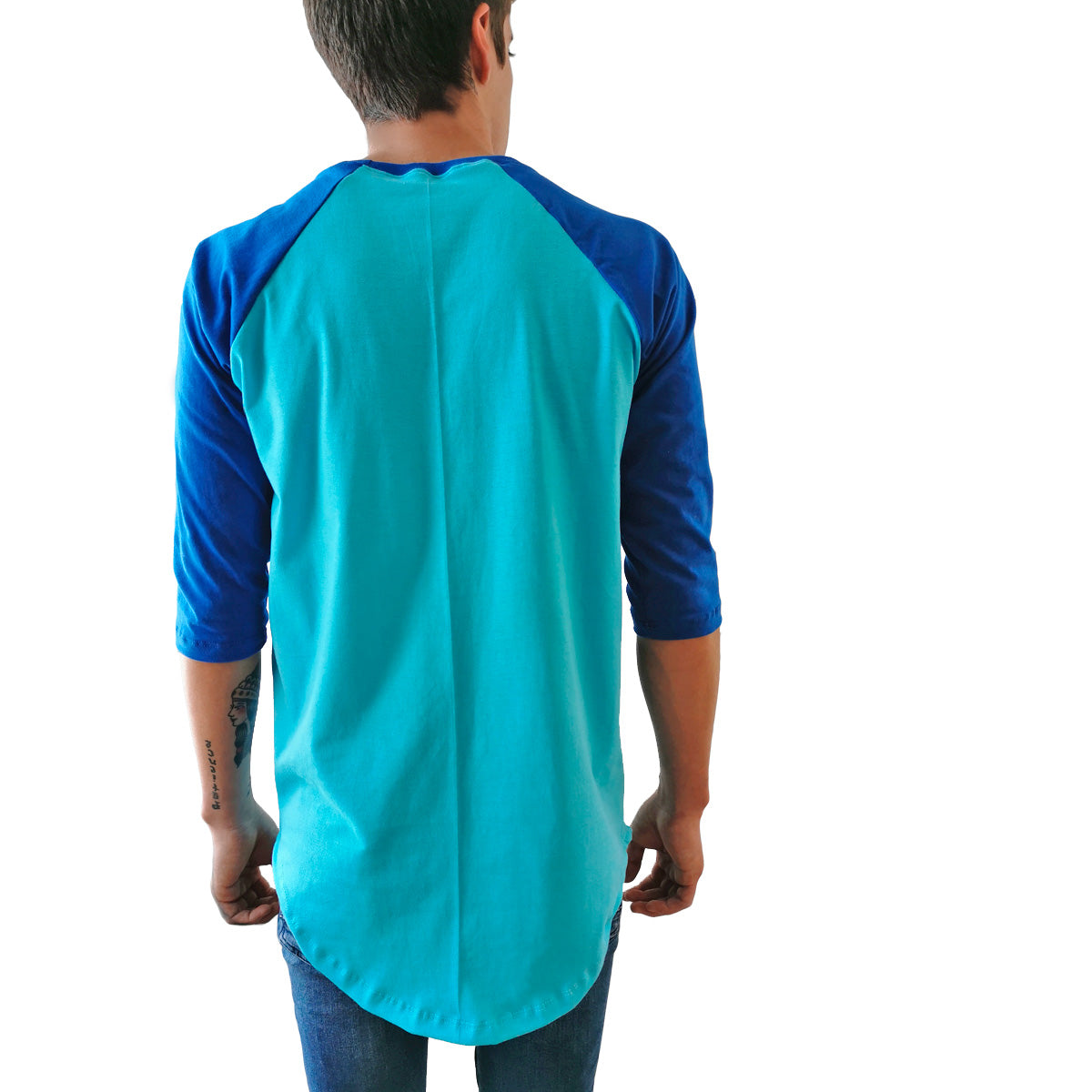 Playera Raglan Long Fit Swag Curva IDINK Azul
