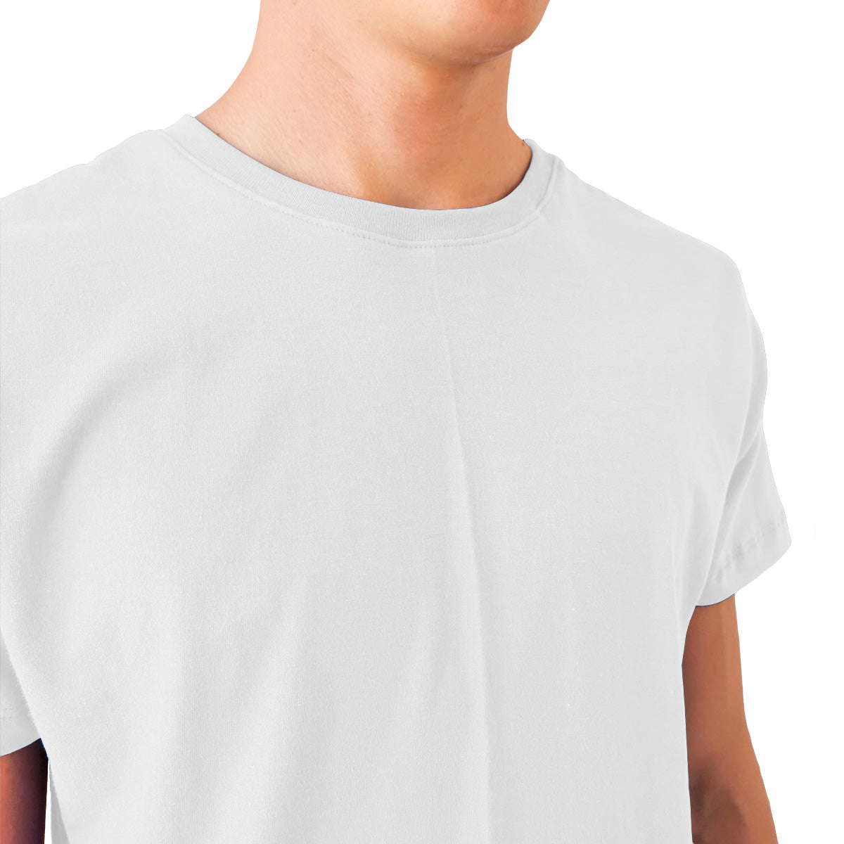 Playera Long Fit Swag Recta Color Blanco y Negro