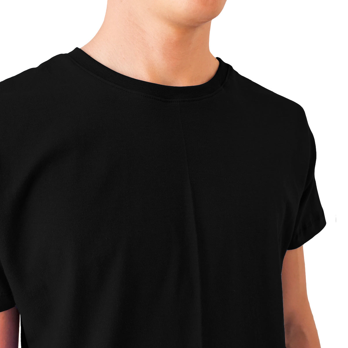 Playera Long Fit Swag Recta Color Blanco y Negro
