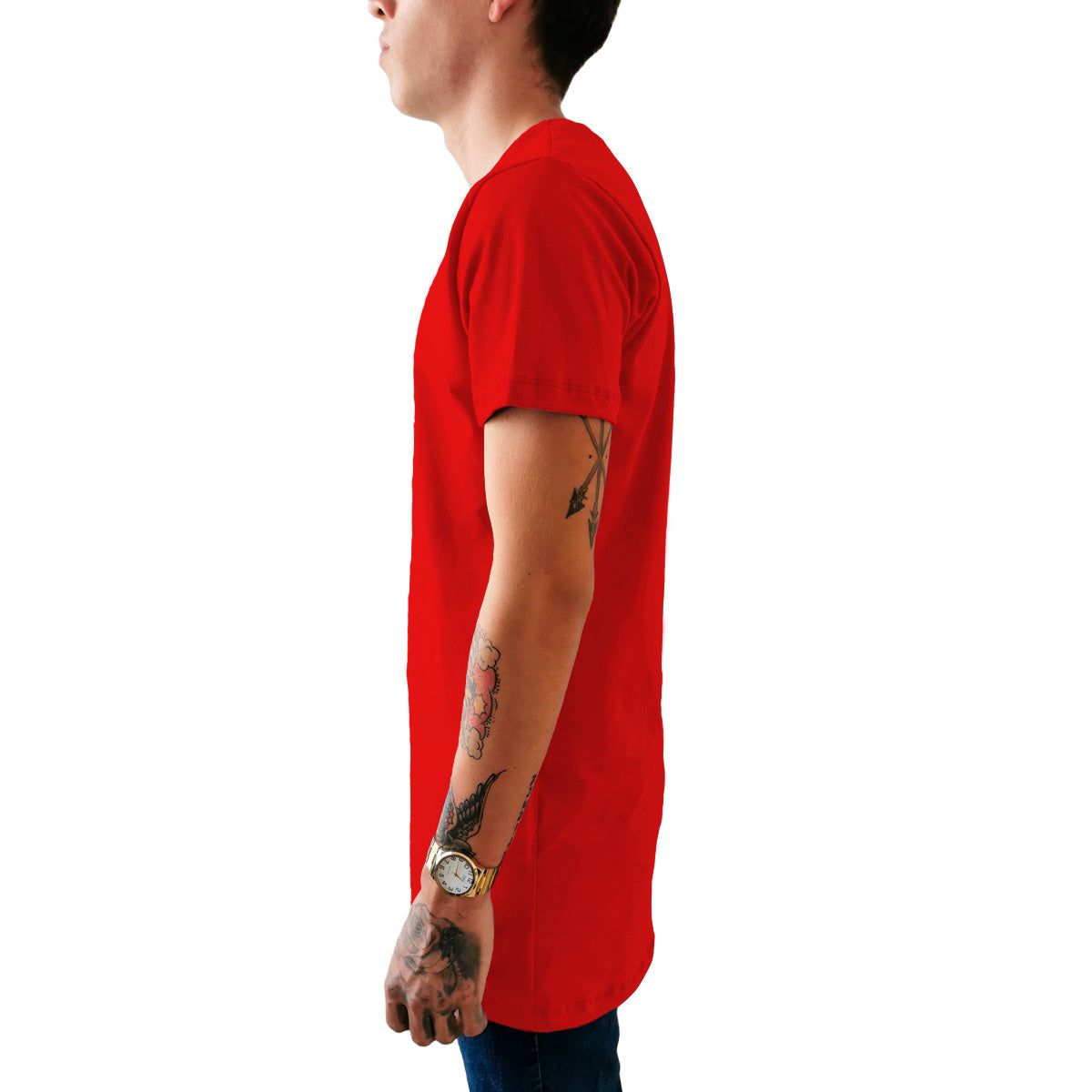 Playera Long Fit Swag Recta Roja