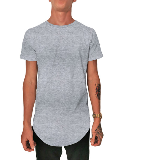 playera gris hombre long fit