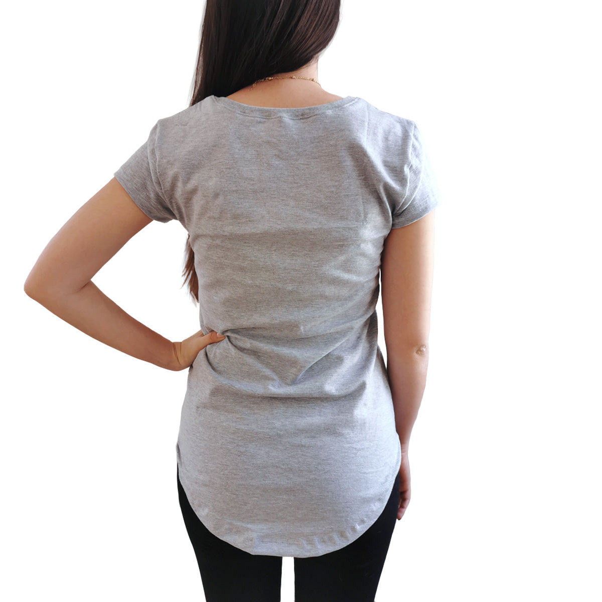 Blusa Long Fit Swag Dama Gris Jaspe