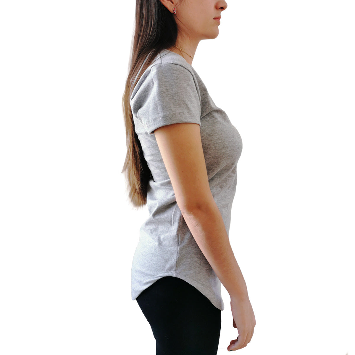Blusa Long Fit Swag Dama Gris Jaspe