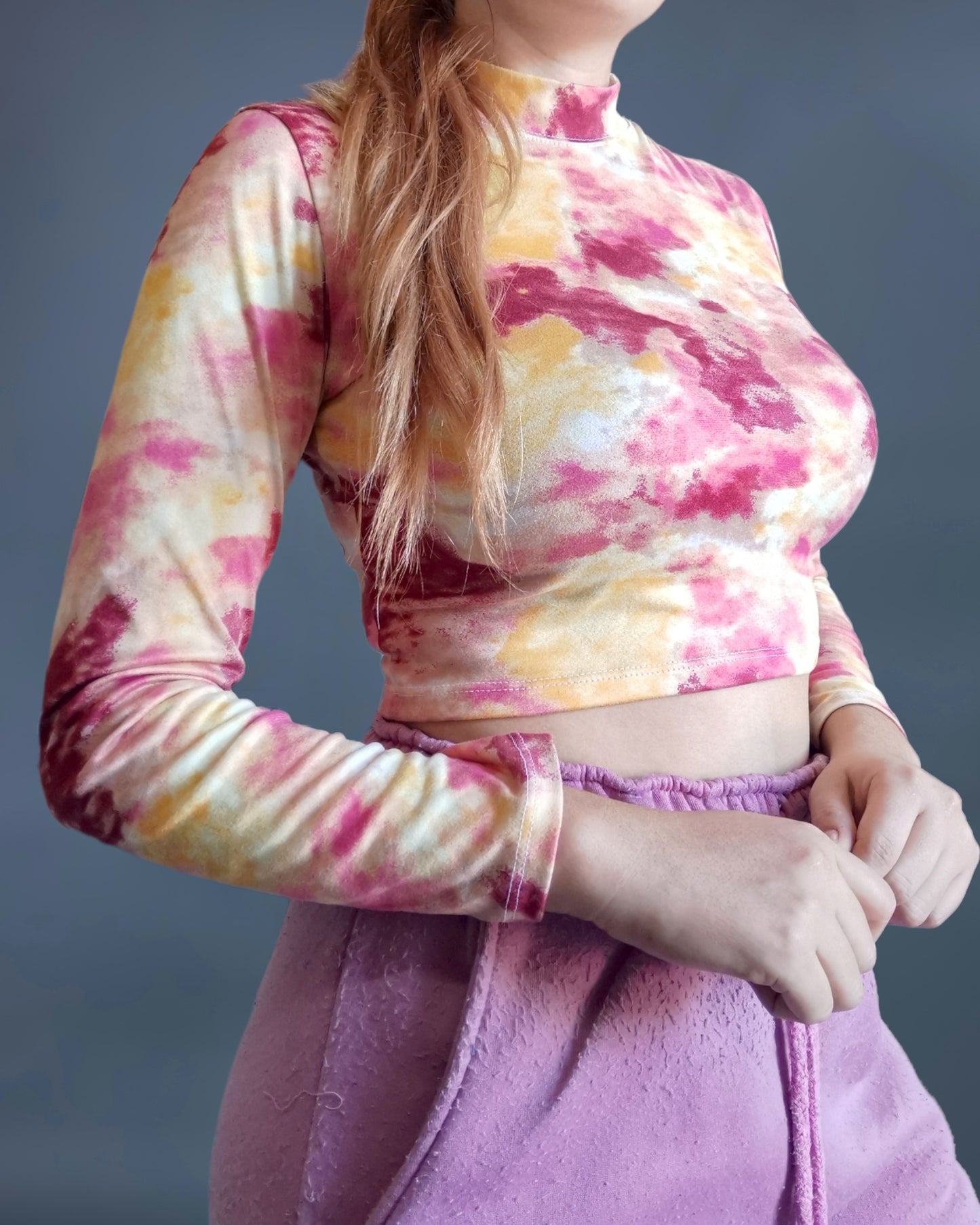 crop top gym dama tye dye