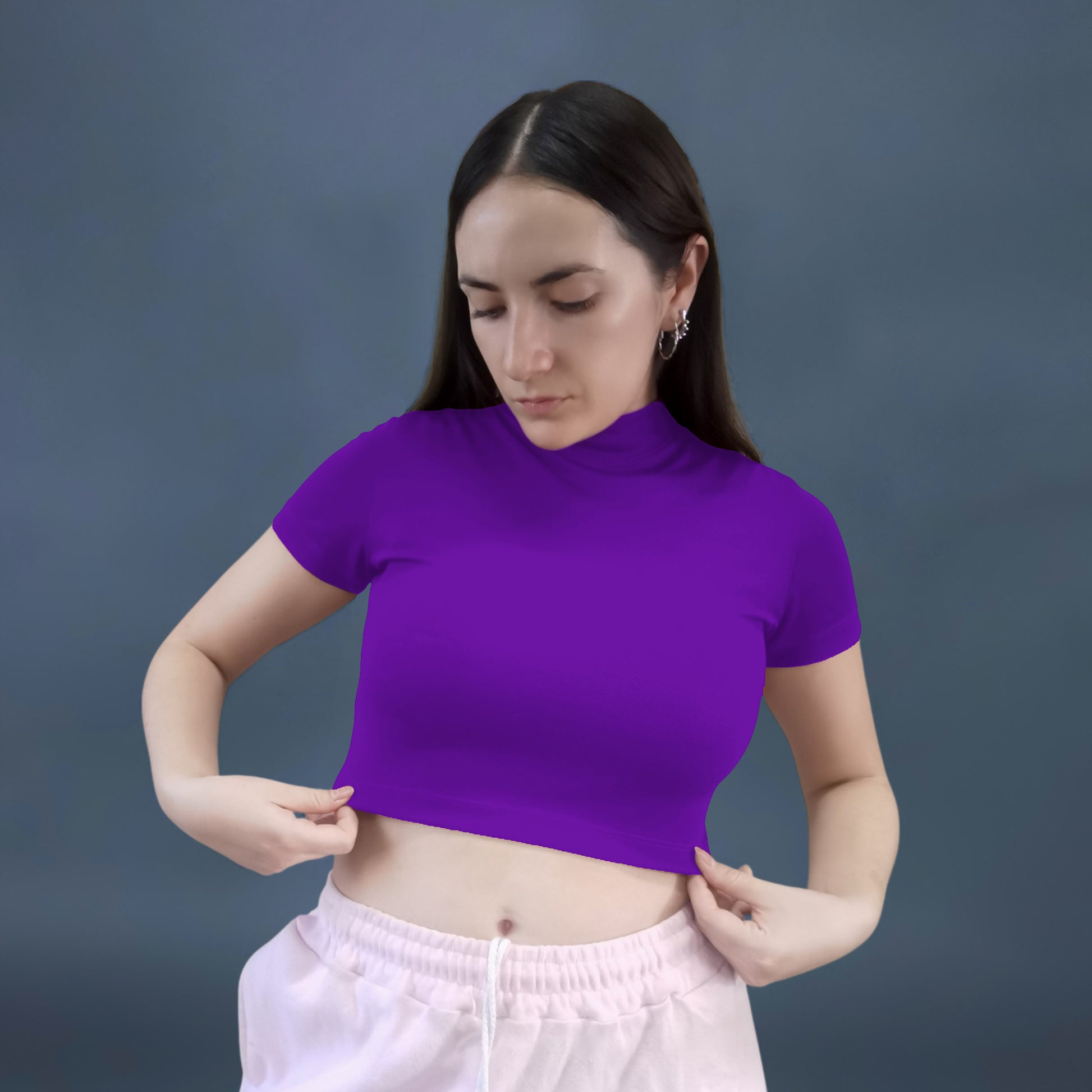 BLUSA CROP TOP MORADA