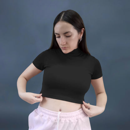 CROP TOP DEPORTIVO NEGRO
