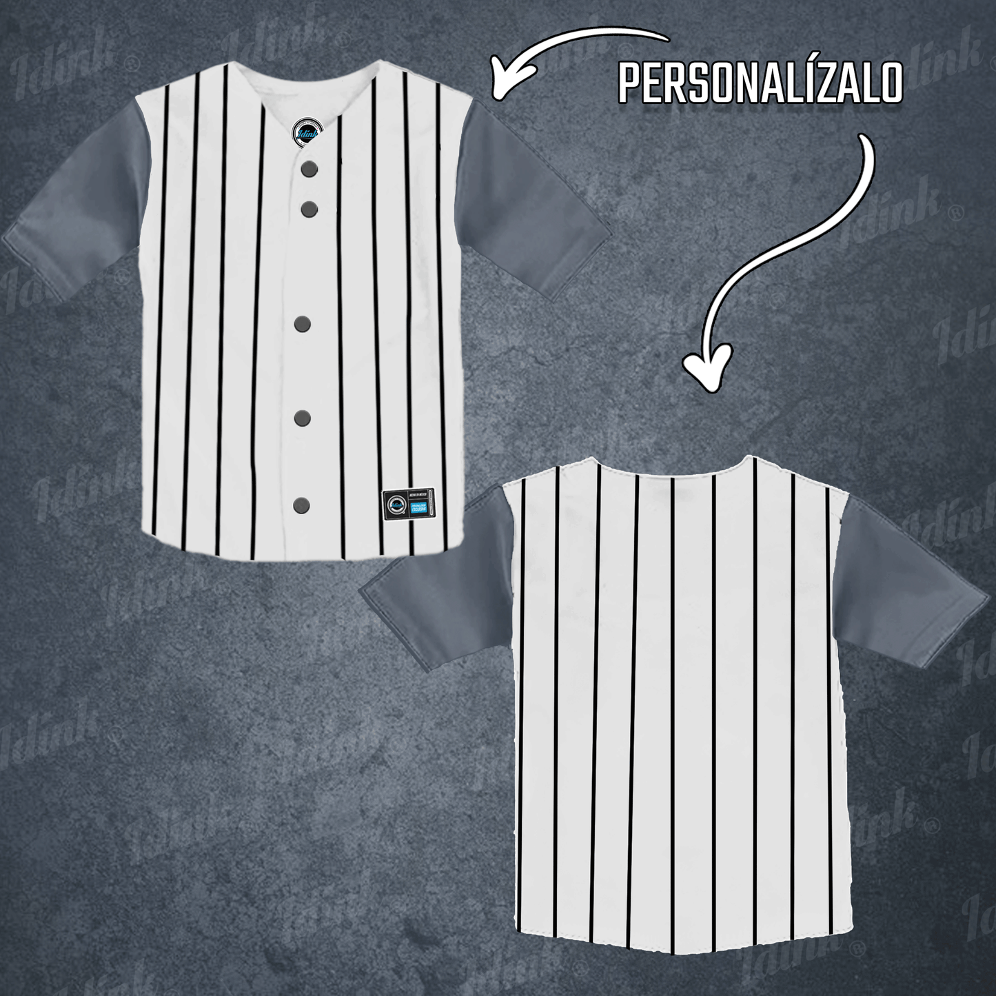 Jersey Béisbol Rayado Mangas Combinables Personalizado KIDS