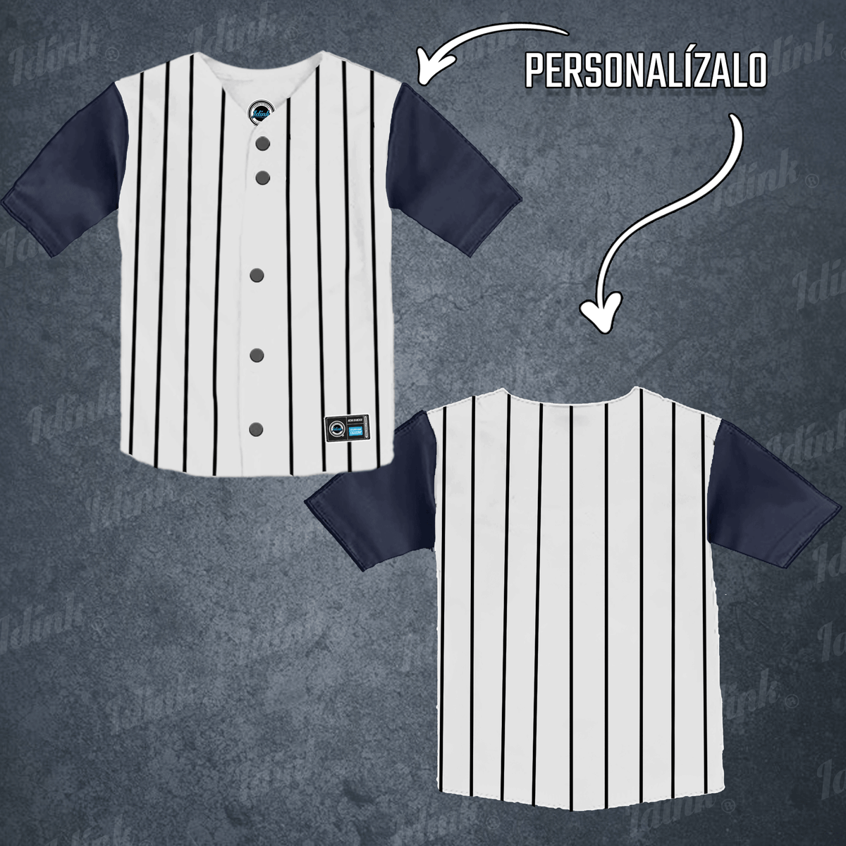Jersey Béisbol Rayado Mangas Combinables Personalizado KIDS