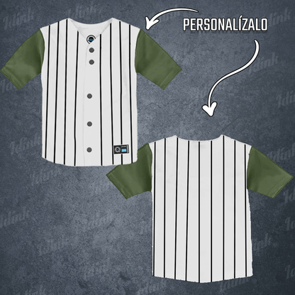 Jersey Béisbol Rayado Mangas Combinables Personalizado KIDS