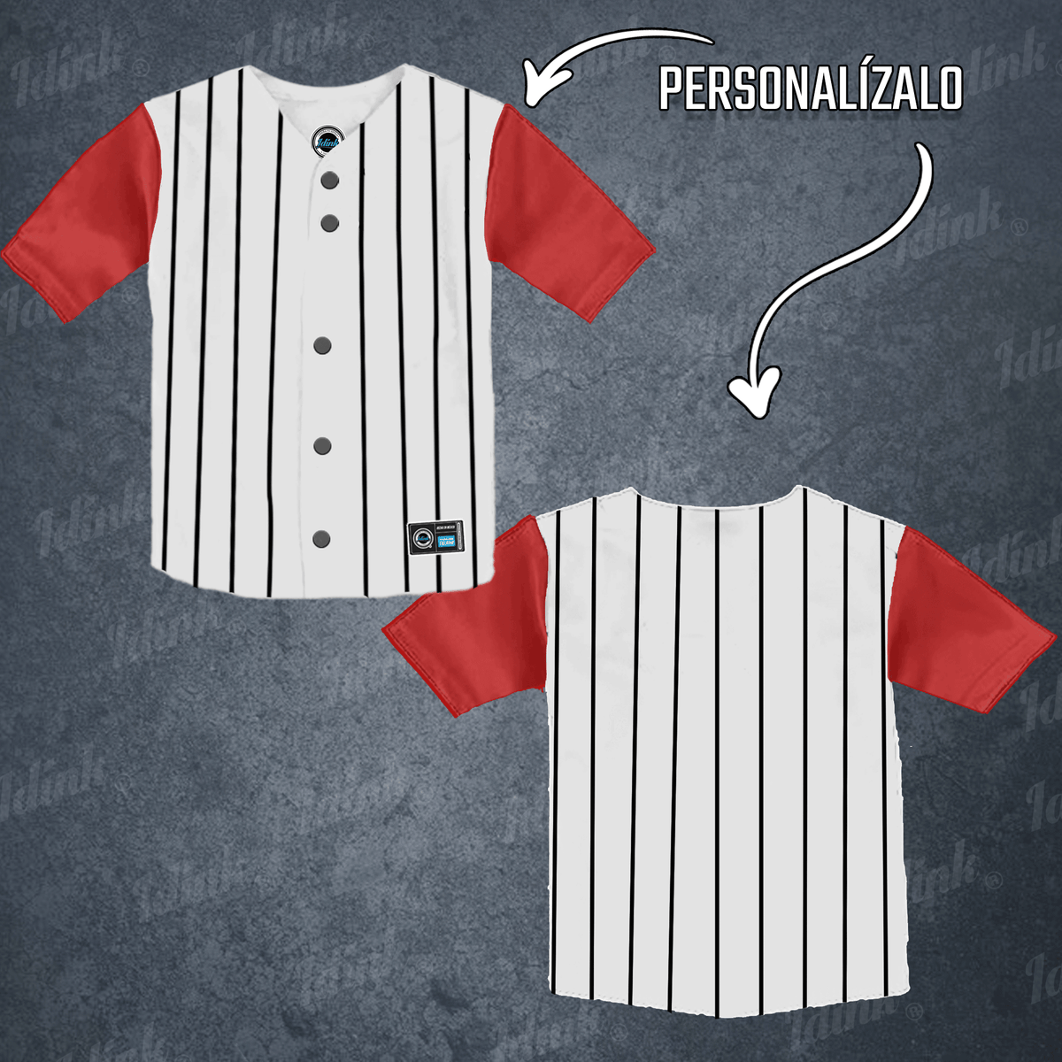 Jersey Béisbol Rayado Mangas Combinables Personalizado KIDS