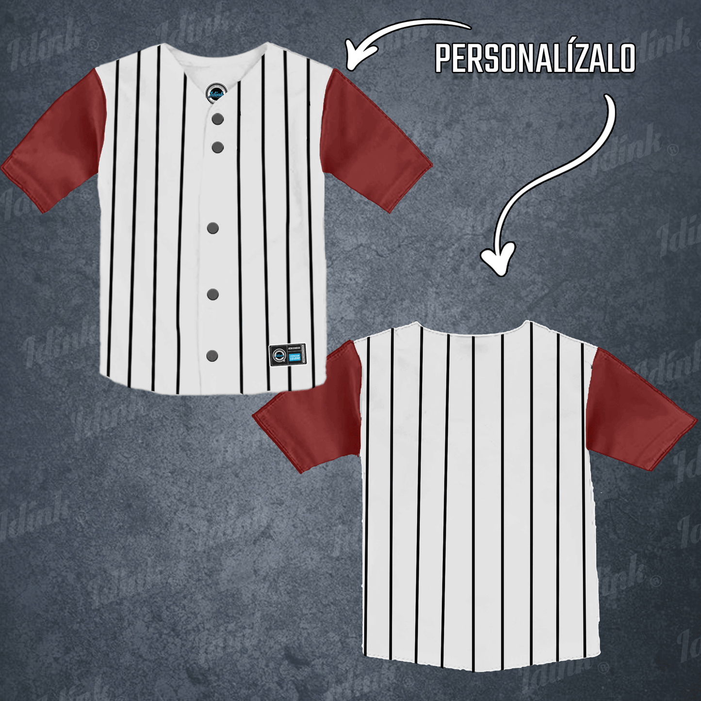 Jersey Béisbol Rayado Mangas Combinables Personalizado KIDS