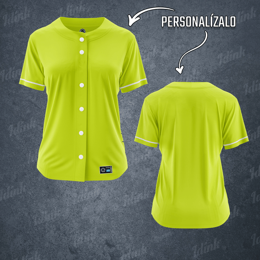 jersey beisbol personalizable neon fosforescente amarillo