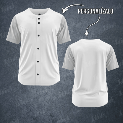 CAMISOLA BEISBOL BLANCO GRIS PERSONALIZABLE