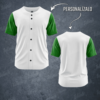 CAMISOLA BEISBOL BLANCO BANDERA PERSONALIZABLE
