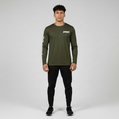 playera sport manga larga verde