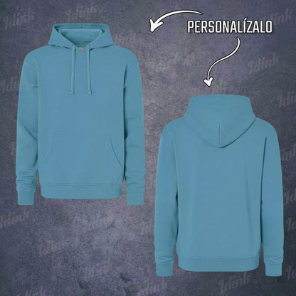 SUDADERA HOODIE AZUL CON GORRO