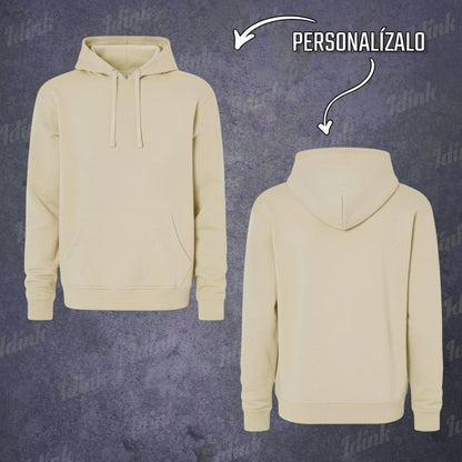 SUDADERA HOODIE BEIGE CON GORRO
