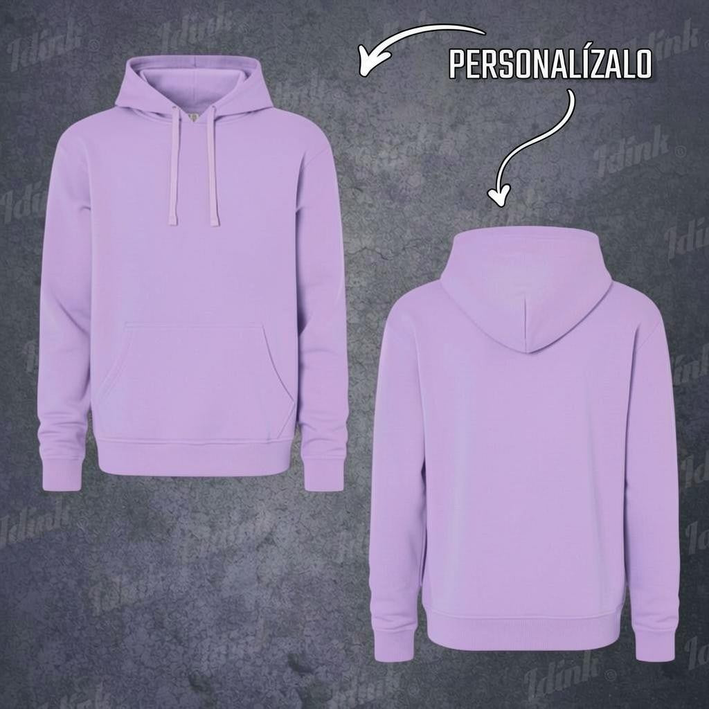 SUDADERA HOODIE LILA CON GORRO