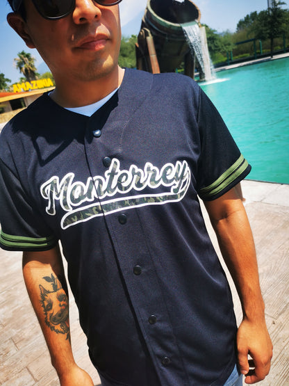 camisola beisbol hombre negro monterrey