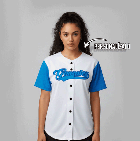 camisola de beisbol para dama personalizable