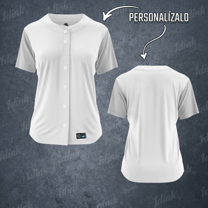 CAMISOLA BEISBOL BLANCO GRIS PERSONALIZABLE