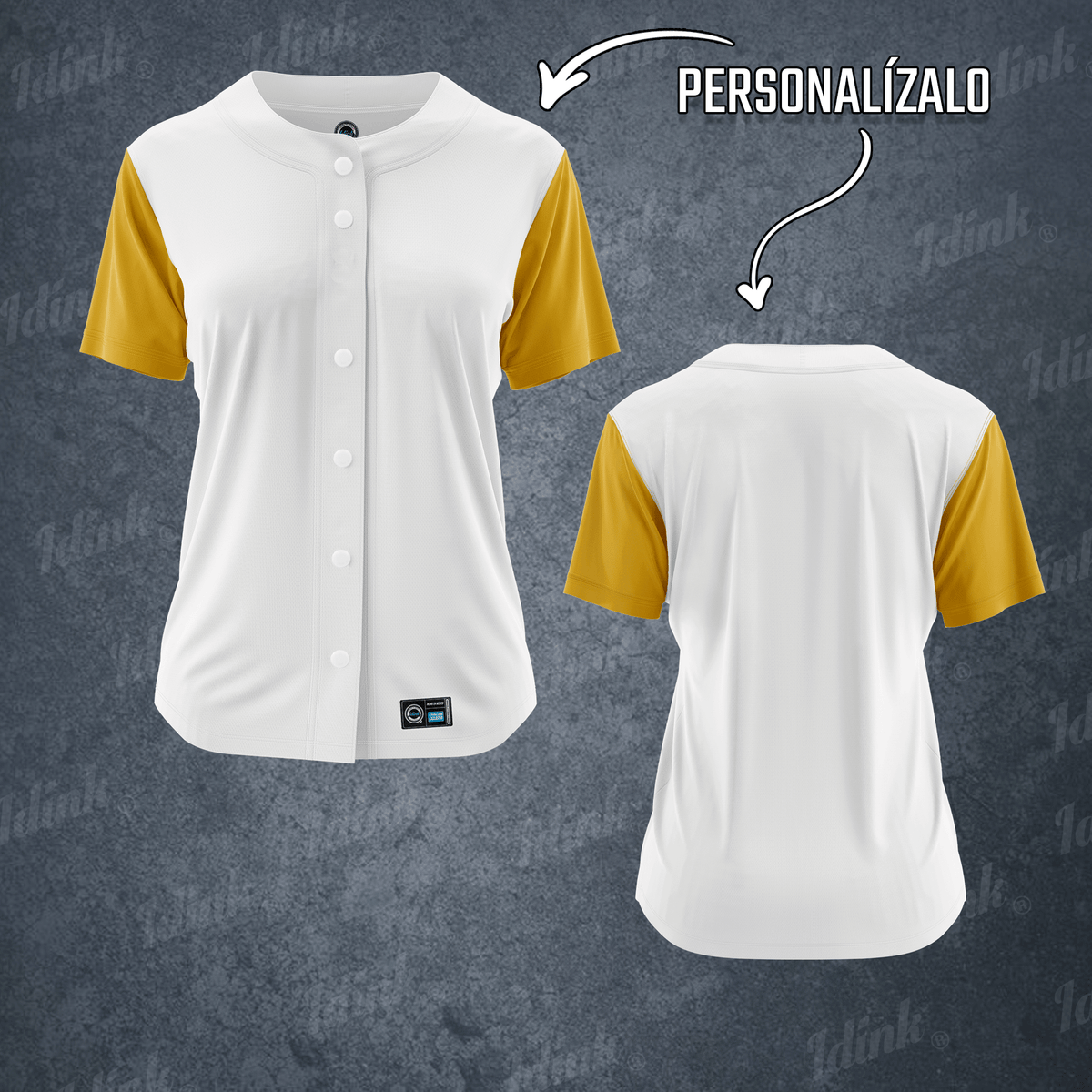 CAMISOLA BEISBOL BLANCO MANGO PERSONALIZABLE