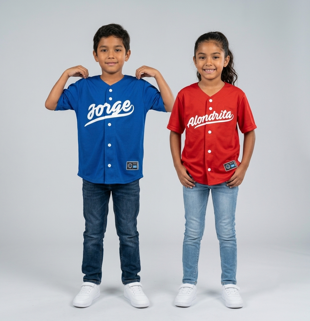 camisola beisbol para niños hecho en mexico guadalajara, personalizables