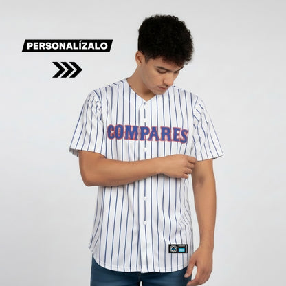 camisola rayada de beisbol para hombre personalizable