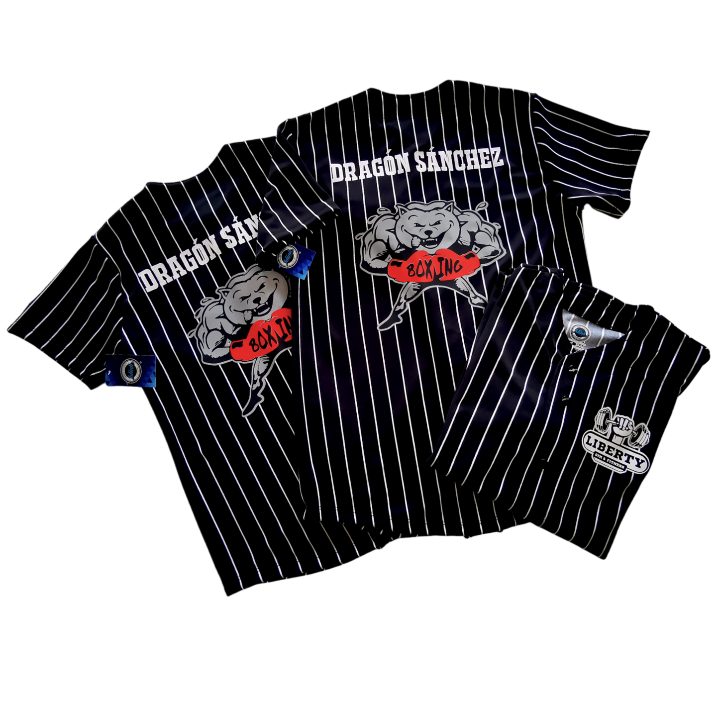 jersey beisbol rayado negro