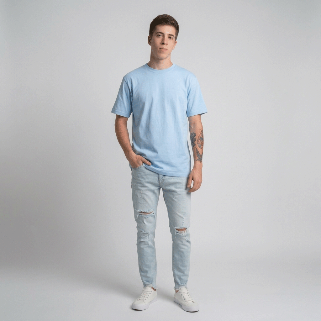 playera oversize azul