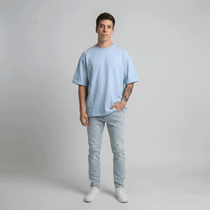 playera oversize hombre azul