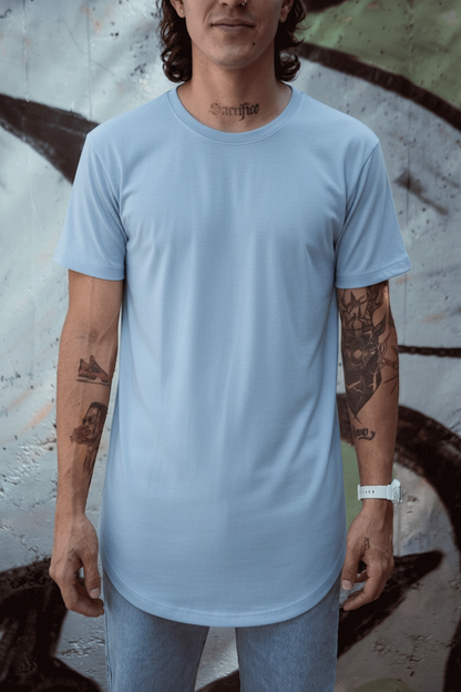 camiseta para hombre manga corta azul cielo hecha en mexico