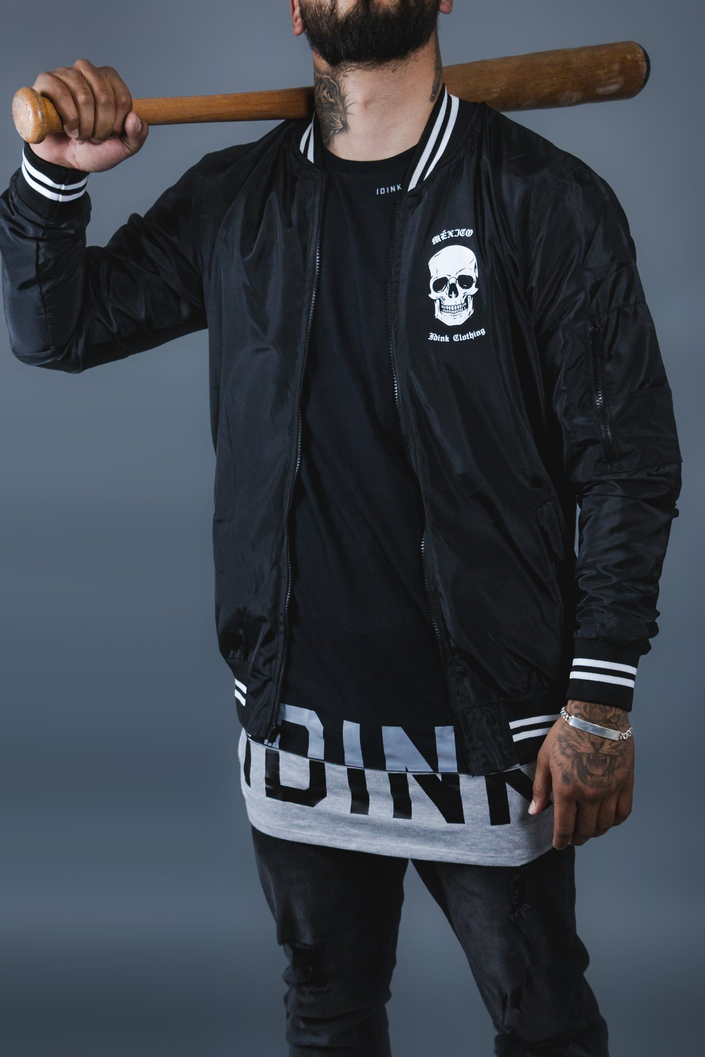 chamarra bomber negra